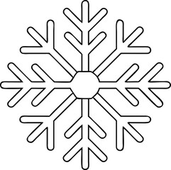 Simple Snowflake Line Art Vector Icon