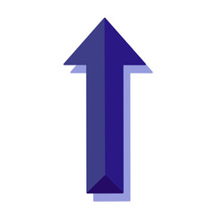 Fototapeta premium Dark Blue Up Arrow Icon PNG