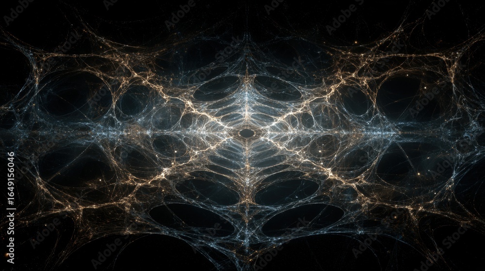 Poster cosmic web: a captivating visual tapestry unfolds, revealing an abstract representation of interconn