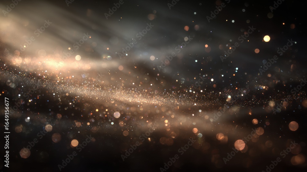 Poster cosmic dust in the universe: an abstract galaxy of cosmic dust and particles swirling through the un