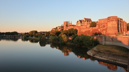 Panorama sur la ville d’Angers, dans le Maine-et-Loire / région Pays de la Loire, vue sur le...
