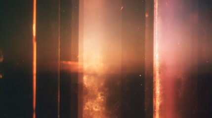 Naklejka premium Soft Background of light leaks lens flare retro film overly, image with scratch, dust. Holographic effect background