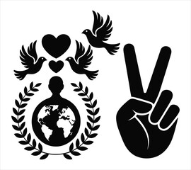 Fototapeta premium International Day of Peace Dove Silhouette Art