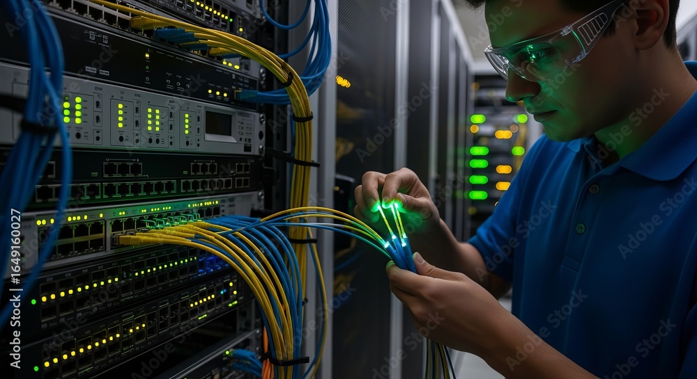 Aufkleber engineer server data center network cables technician it infrastructure maintenance system administr