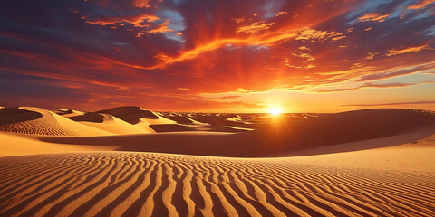 Naklejka premium Sunset over Desert Dunes
