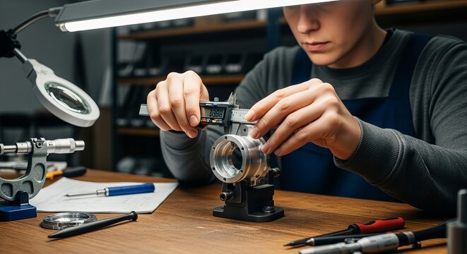 Engineering precision measurement manufacturing calibration quality control inspection design part