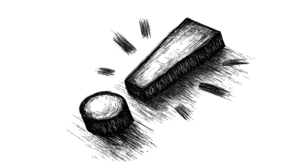 Hand-drawn exclamation mark sketch isolated on white