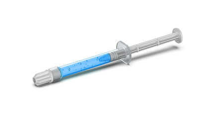 3D rendering of a teeth whitening syringe isolated on a transparent background	