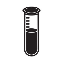 Minimal Test Tube Silhouette Vector Illustration