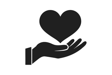 Hand holding a red heart, symbolizing love, care, and romantic passion