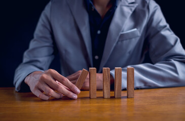 Business planning crisis effect or risk protection concept, business solution and intervention.