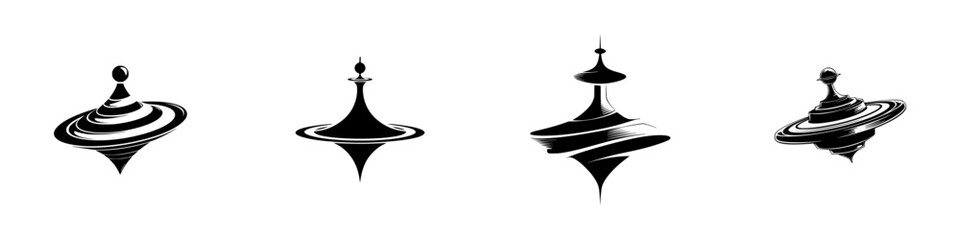 Obraz premium Creative spinning top designs showcasing motion and elegance in a sleek minimalist style