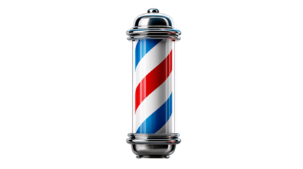 Classic Barber Pole with Red White and Blue Stripes