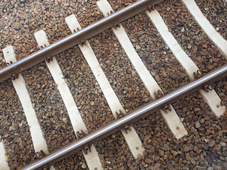 Railroad tracks railway empty background.