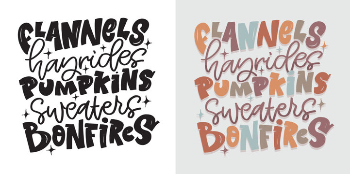 Fall vibes - hand drawn doodle lettering quote. Lettering for t-shirt design, mug print, bag print, clothes fashion. 100% hand drawn vector image.
