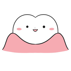 歯　キャラクター　歯肉　微笑む