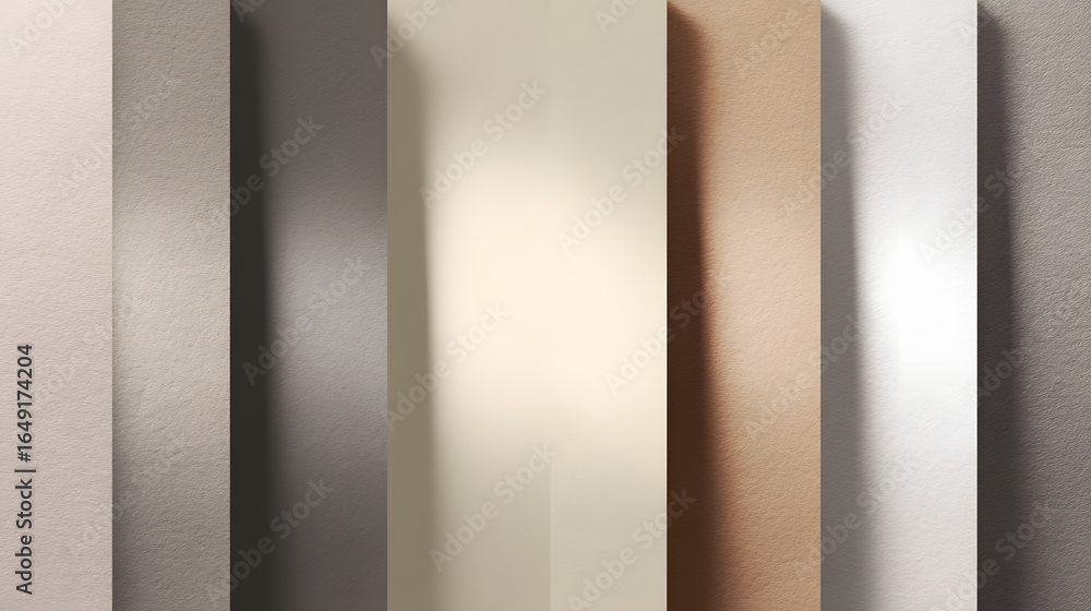 Poster palette of colors: a visually striking composition showcasing an assortment of vertical panels, each