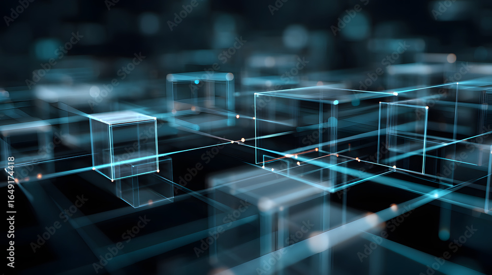 Aufkleber network of digital innovation: captivating visual of a technological network, showcasing interconnec
