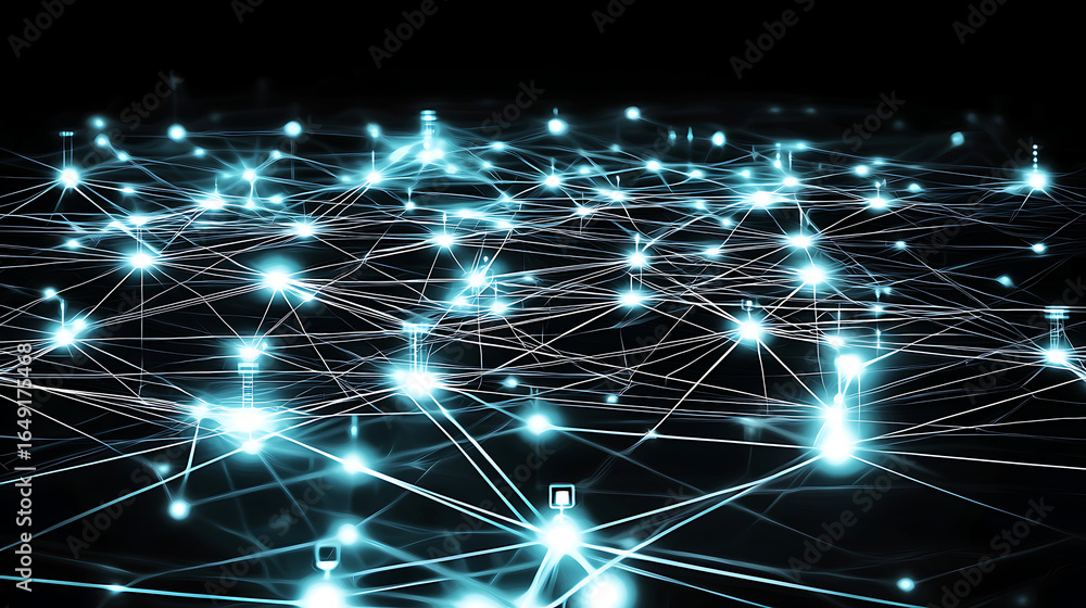 Aufkleber a computer generated image of a network of lights