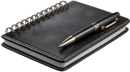 Elegant Journal with Pen Conveys Focus and Professional Notes
