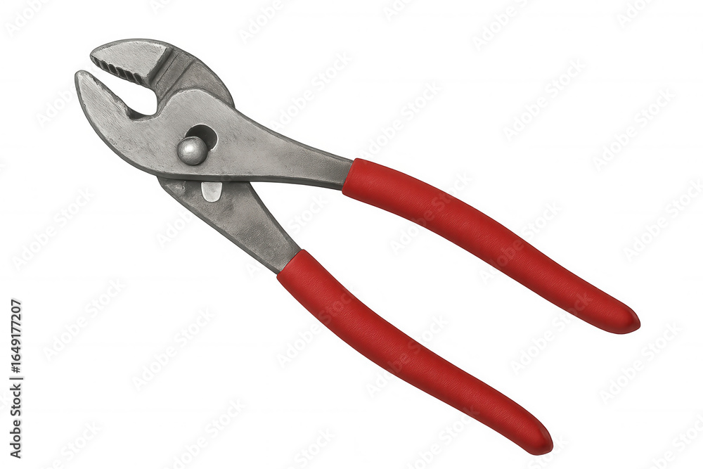 Poster slip joint pliers with red handles isolated on a transparent background, ready for your design proje