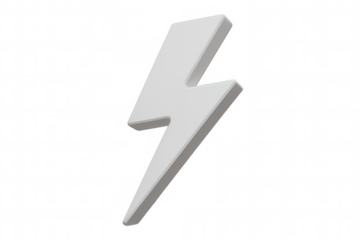 Lightning bolt silhouette glowing against transparent backdrop, symbolizing electric energy and dynamic power