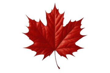 Vibrant red maple leaf representing canadian heritage, transparently showcasing national symbolism and seasonal autumn beauty