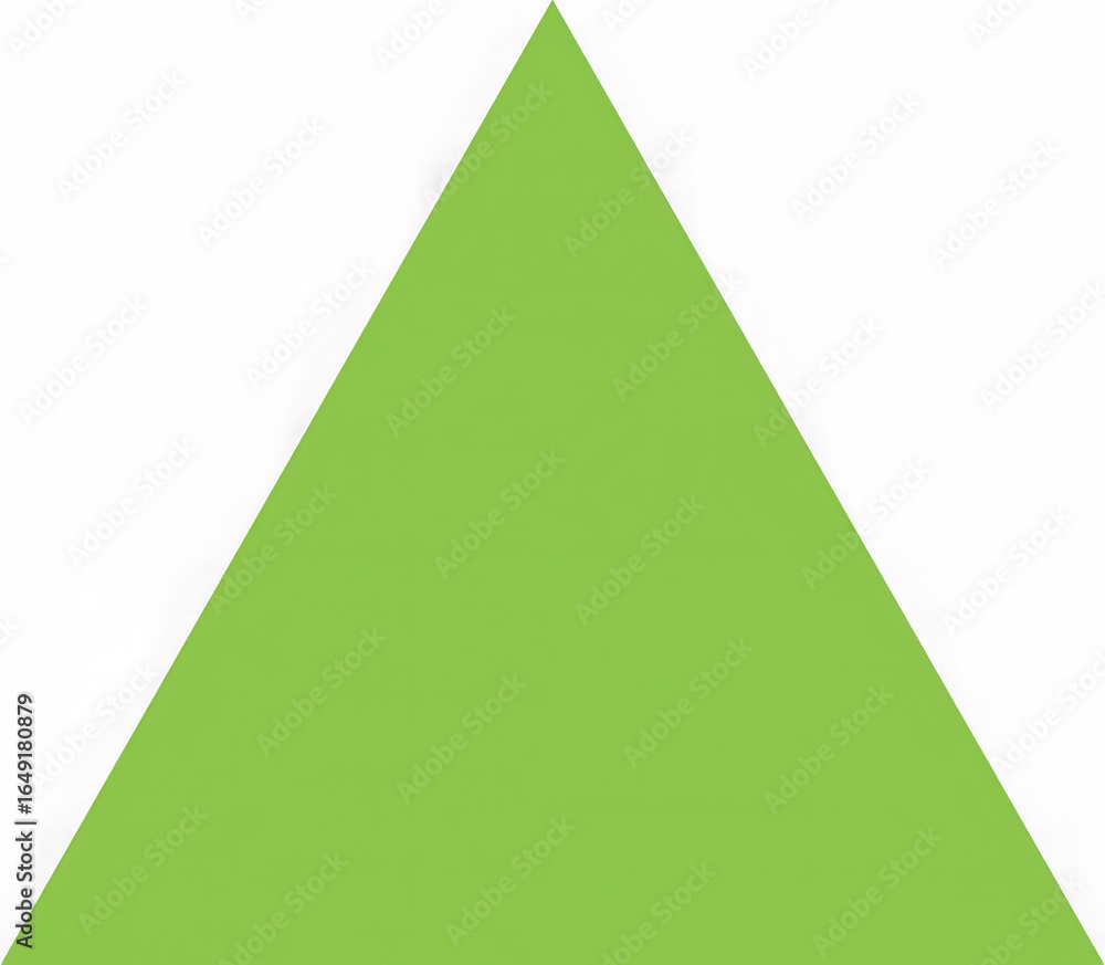 Poster a bright green equilateral triangle geometric shape isolated on a transparent background for design 