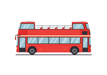 Iconic Red Double-Decker Bus with Open Top a Symbol of London.