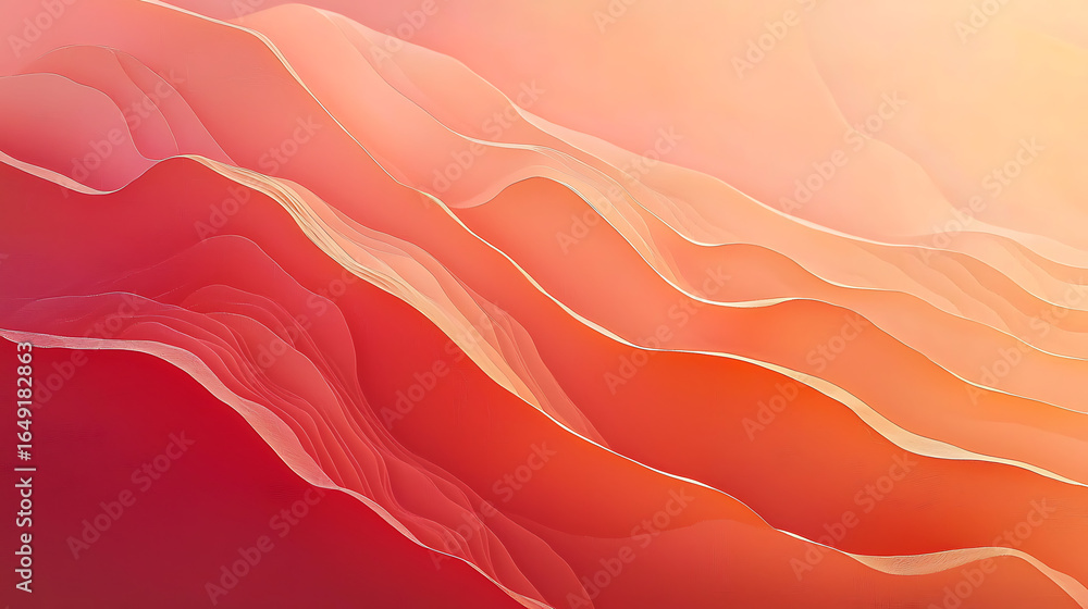 Poster a red and orange background with a series of lines that are not straight