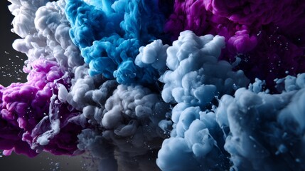 Colorful ink explosion in water photography for abstract visual product background creative advertising concept scene