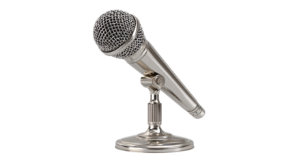 Silver Microphone Ready for Recording, Interview, or Performance