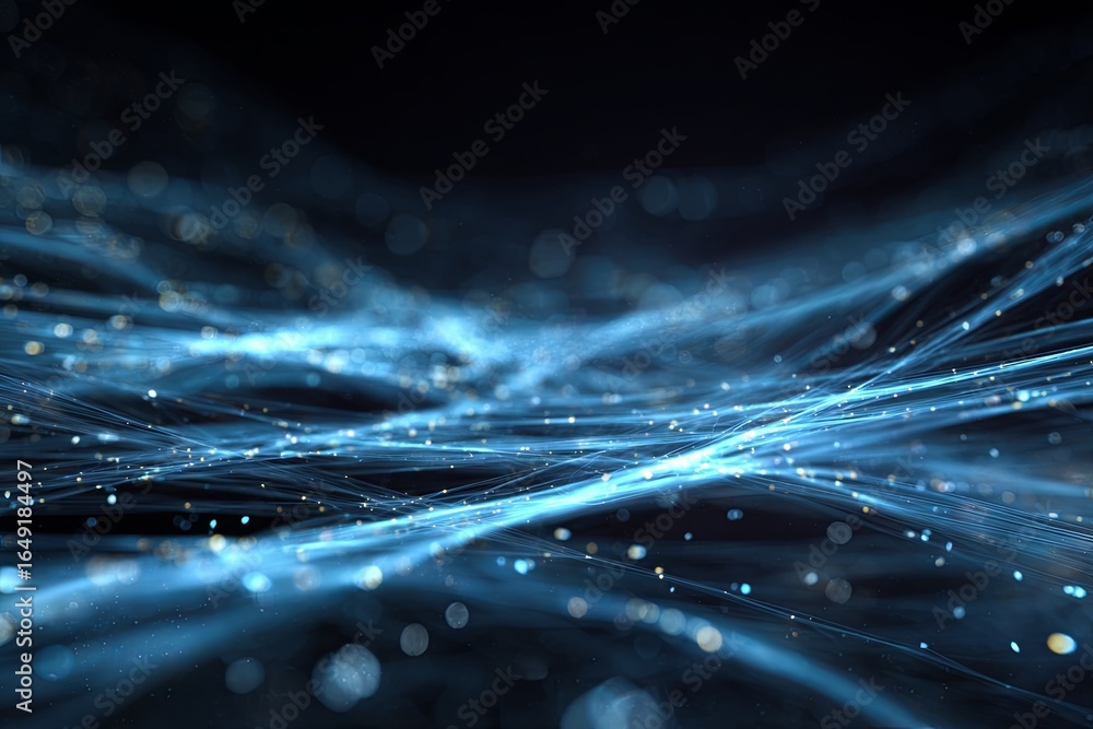 Aufkleber futuristic abstract digital background with glowing lines and data flowing in a cyber space environm