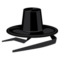 korean traditional hat hand drawn vector.