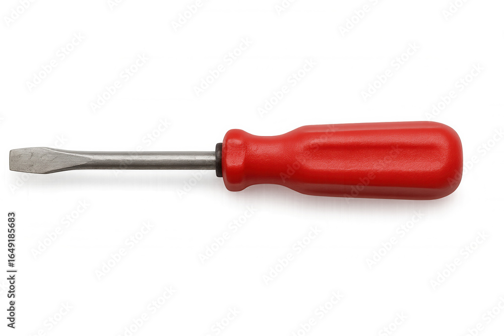 Poster red screwdriver isolated against a transparent background, perfect for enhancing diy and constructio