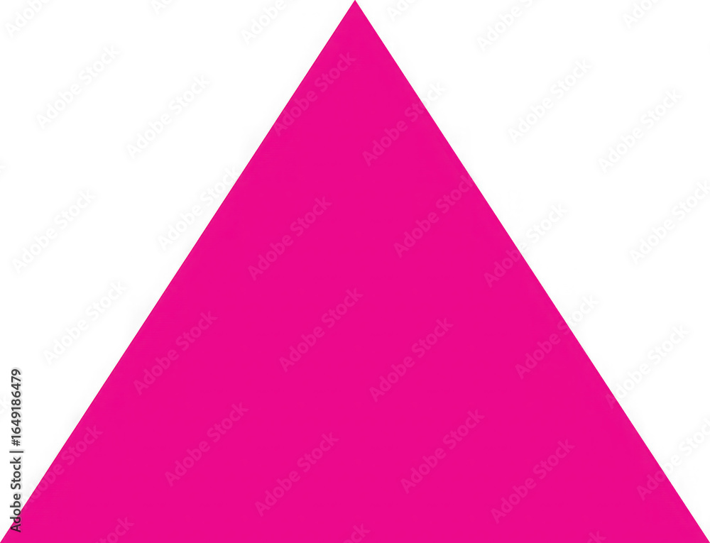 Poster a vibrant hot pink equilateral triangle shape isolated on a clean transparent background for design 