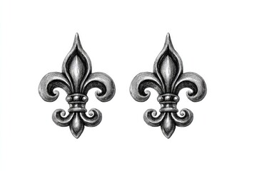 Pair of stylized fleur-de-lis earrings (1)