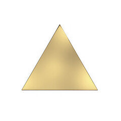 A simple golden triangle shape with a subtle metallic sheen isolated on a transparent background...