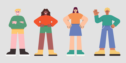 Flat style illustration of cartoon people character. Man and woman in flat design style vector.