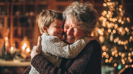 Christmas Old people charity concept. Elderly Xmas celebration. Banner with place for text