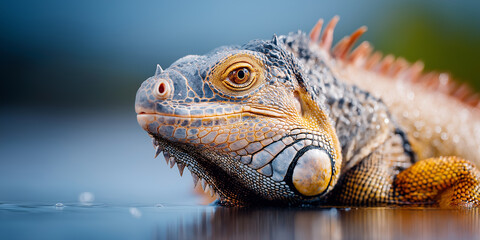 Fototapeta premium iguana on a tree