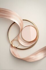 Elegant blush-toned ribbon and rings