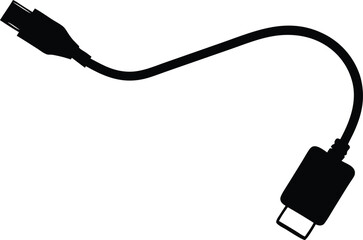  usb cable silhouette vector illustration