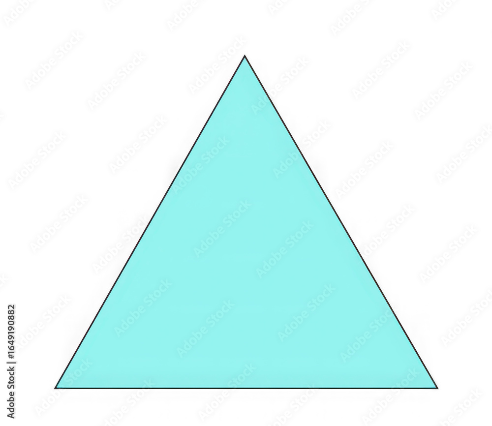 Fototapete a bright cyan equilateral triangle shape with sharp points isolated on a clean transparent backgroun
