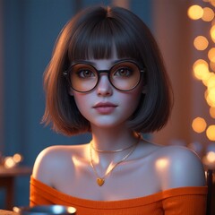A portrait of a youthful character set against a serene1