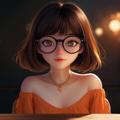 A portrait of a youthful character set against a serene1