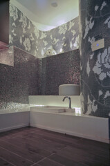 Foot feet bath massage tub inside thermal suite in spa wellness area onboard luxury cruiseship...
