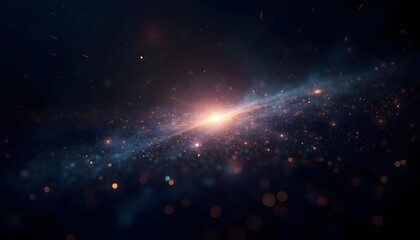Fototapeta premium Quantum computing inspired design with entangled light particles and beams, dark space theme.
