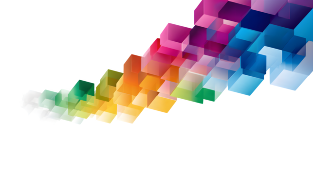 Decorative layout using diagonal flow and unequal spacing