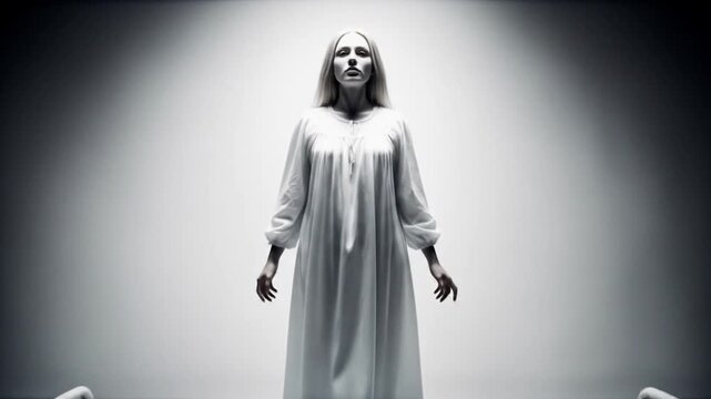 Spectral figure floats above hospital bed